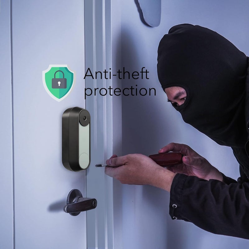 Wasserstein Anti-Theft Mount Compatible with Google Nest Doorbell Battery - No-Drill Installation (Black) - Image 3